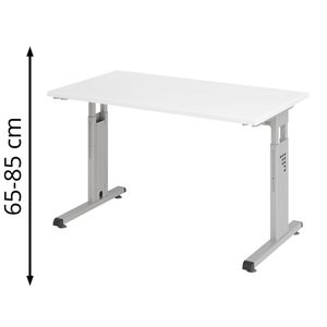 Produktbild für Schreibtisch Hammerbacher O-Serie, weiß / silber