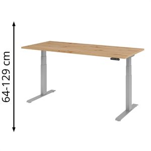 Produktbild für Schreibtisch Hammerbacher XDKB 19, asteiche / silber