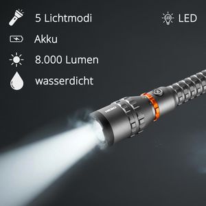 Produktbild für Taschenlampe Nebo Davinci 8000, LED, aufladbar