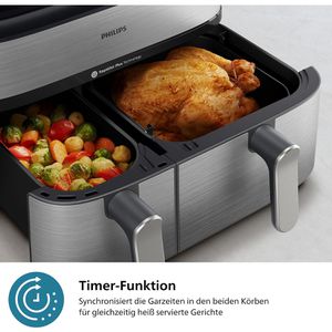 Produktbild für Heißluftfritteuse Philips Series 5000 Dual Basket, NA555/00
