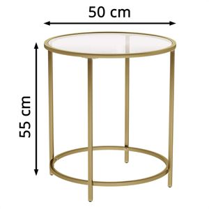 Produktbild für Beistelltisch Vasagle LGT20G, gold, aus Glas / Metall