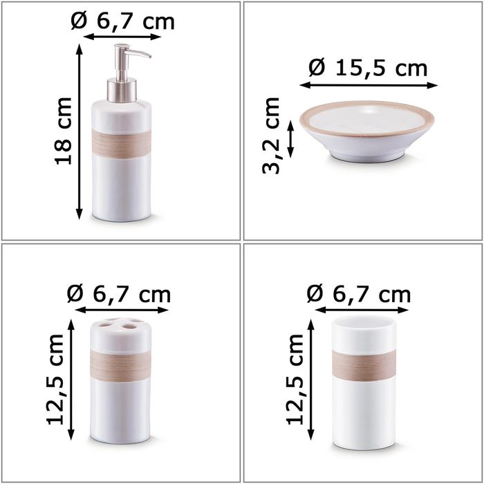 Zeller Present Küchenorganizer-Set Essig-/Ölflasche, 420 ml, Steingut