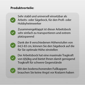 Produktbild für Arbeitsbock Trutzholm 28433901, bis 1300kg