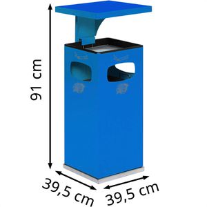 Produktbild für Aschenbecher VAR B32, 12184, enzianblau, Outdoor, mit Dach