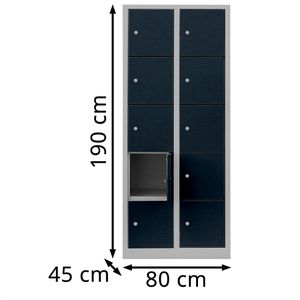 Produktbild für Schließfachschrank Lüllmann XL, 523928, anthrazit