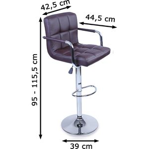Produktbild für Barhocker Tresko BH-018, drehbar mit Lehne