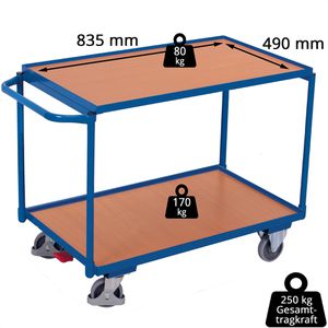 Produktbild für Tischwagen VARIOfit sw-500.501, aus Metall &amp; Holz