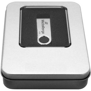 USB-Stick-Box MediaRange BOX902, mit Schaumstoff, silber
