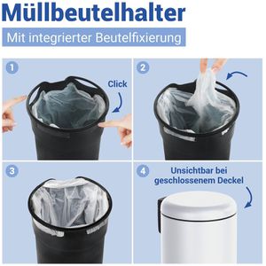 Produktbild für Mülleimer Wenko Leman, weiß