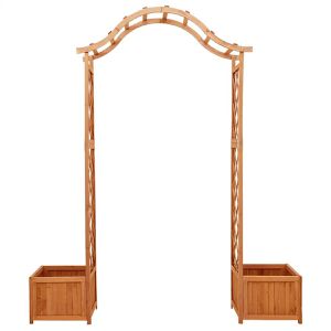 Produktbild für Rosenbogen vidaXL 316388, braun, mit Pflanzkasten