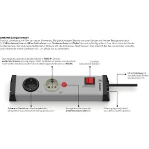 Produktbild für Steckdosenleiste Ehmann mit 1,5m Kabel