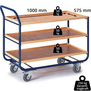 Produktbild für Tischwagen Rollcart 06-7036, aus Metall &amp; Holz