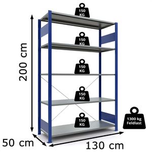 Produktbild für Schwerlastregal Schulte 12750-130-B, 5 Metallböden