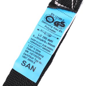 Produktbild für Spanngurt Sandax schwarz, mit S-Haken &amp; Ratsche