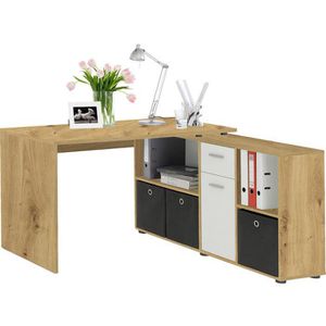 Schreibtisch FMD-Möbel Lex, 353-001, eiche / weiß