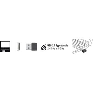 Produktbild für WLAN-Adapter DeLock 12461, Nano, USB 2.0