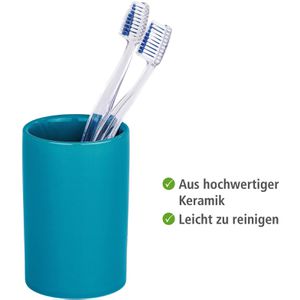 Produktbild für Zahnputzbecher Wenko Polaris, aus Keramik, petrol