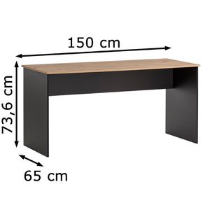 Produktbild für Schreibtisch Möbelpartner Aino, artisan eiche / schwarz