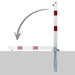 Produktbild für Absperrpfosten Alberts Klappy-BO, rot/weiß, aus Metall