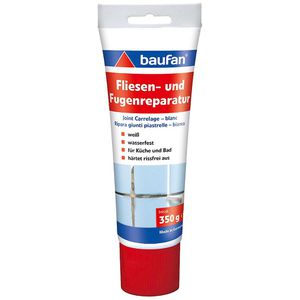 Baufan Spachtelmasse Fliesen- und Fugenreparatur, weiß, für Fliesen, Innenbereich, 350g