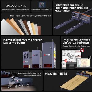 Produktbild für Graviermaschine Ortur F10 20W, LK4, 480 x 3000mm