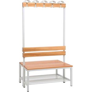 Umkleidebank SZ-Metall 59103-2, Sitzfläche Holz, 100 cm