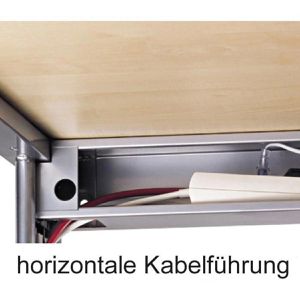 Produktbild für Schreibtisch Hammerbacher N-Serie, lichtgrau / silber