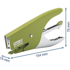 Produktbild für Heftzange Rapid S51 Supreme Soft Grip, aus Metall, grün