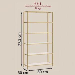 Produktbild für Bücherregal Vasagle LGT503A01, gold