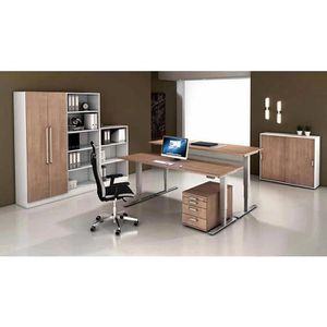 Produktbild für Schreibtisch Hammerbacher XDSM 18, nussbaum / silber