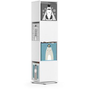 Produktbild für Bücherregal Vicco 69702, weiß, mit 4 Faltboxen