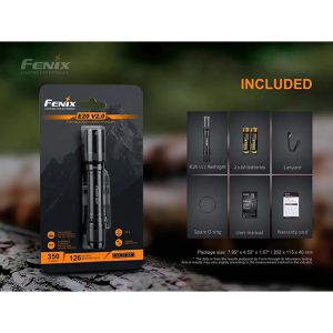 Produktbild für Taschenlampe Fenix E20 V2.0, LED, mit Batterie