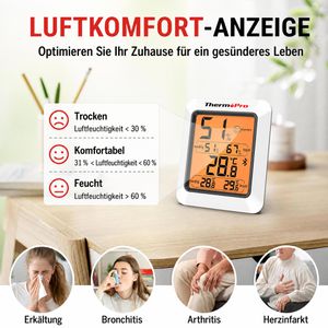 Produktbild für Thermo-Hygrometer ThermoPro TP350, mit LC-Display, digital