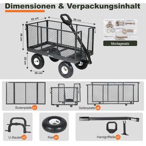 Produktbild für Gartenwagen Sekey GW3, 200 Liter, bis 500 kg