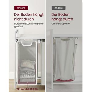 Produktbild für Wäschekorb Vasagle BLH301W01, weiß, 3 Fächer