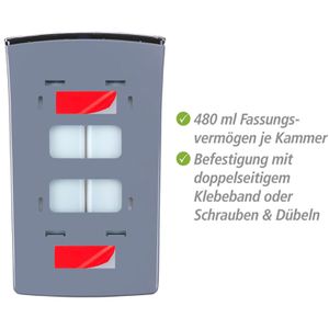Produktbild für Seifenspender Wenko Tartas 2-Kammer-System, 24591100