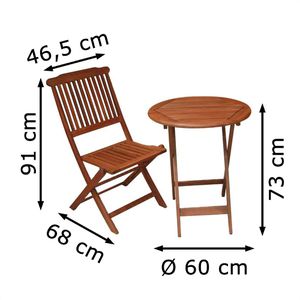 Produktbild für Bistrotisch Garden-Pleasure PRAG, wetterfest, rund, 3-teilig