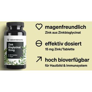 Produktbild für Zink natural-elements 365 Tabletten