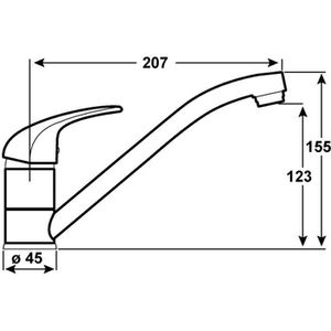 Produktbild für Küchenarmatur Cornat Piccolo 3101, chrom