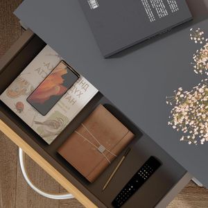 Produktbild für Nachttisch CASARIA Jamie, 109677, braun / anthrazit, 2er Set