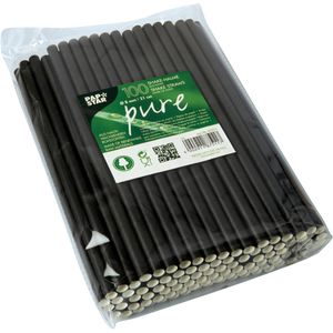 Produktbild für Strohhalme Papstar 87511 pure, schwarz, aus Papier