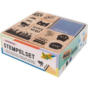 Motivstempel Folia Holzstempel-Set, Superheroes