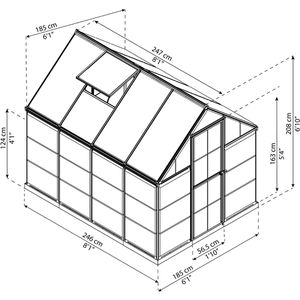 Produktbild für Gewächshaus Canopia Palram Hybrid, 4,6 m² Fläche