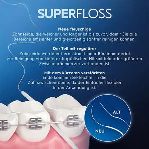 Produktbild für Zahnseide Oral-B SuperFloss Threader, ungewachst