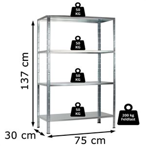 Produktbild für Schwerlastregal Schulte-Regalwelt 4 Metallböden