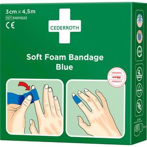 Produktbild für Pflaster Cederroth Soft Foam Bandage, blau, 1 Rolle