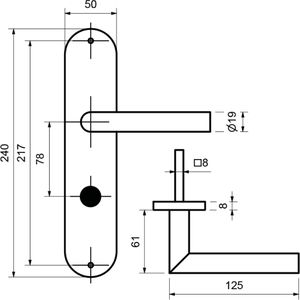 Produktbild für Drückergarnitur Alpertec Conte WC