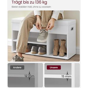 Produktbild für Schuhbank Vasagle LHS30W, weiß, aus Holz