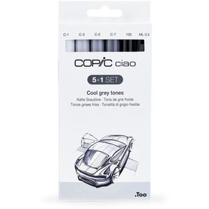 Produktbild für Layoutmarker COPIC Ciao 5+1 Set, Cool grey tones