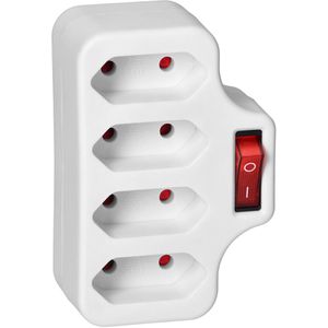 Produktbild für Steckdosenadapter Orno AE-13255, weiß, mit Schalter